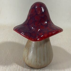 Ceramic Drip Glazed Mushroom 5”